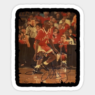 Larry Johnson - Vintage Design Of Basketball Sticker